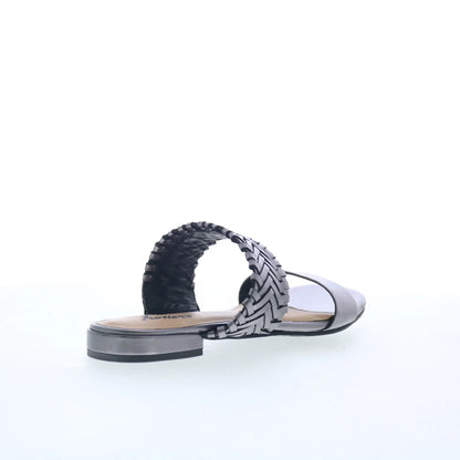Trotters Nalane T2425-033 Womens Gray Leather Slip On Slides Sandals Shoes