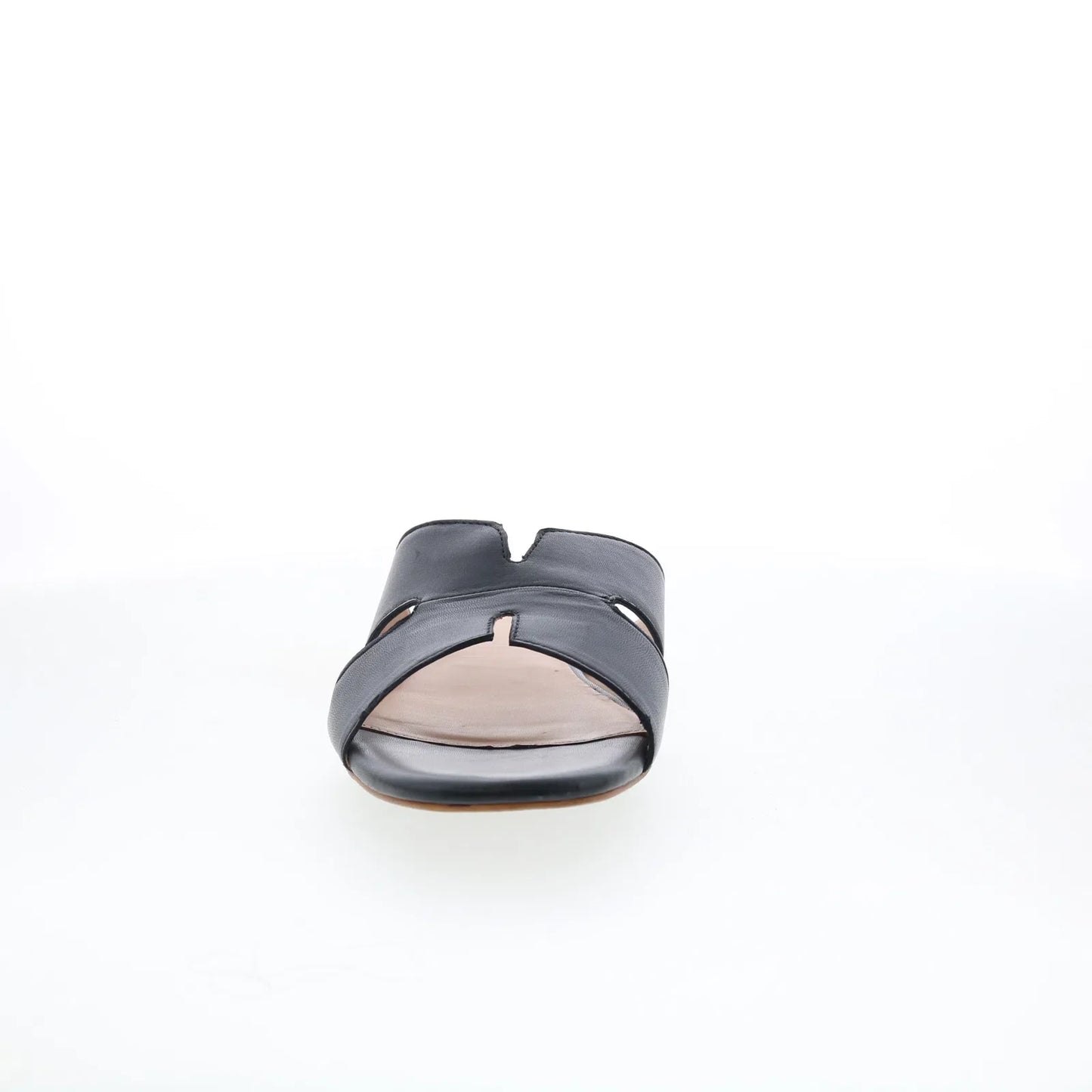 Trotters Nell T2316-001 Womens Black Leather Slip On Slides Sandals Shoes