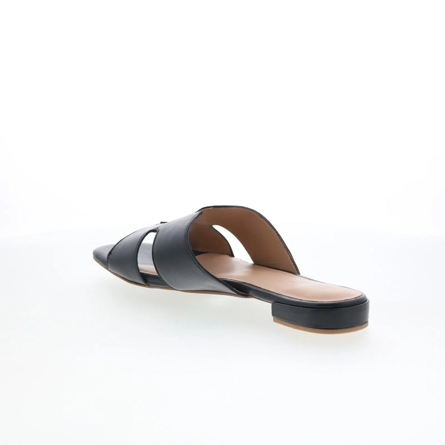 Trotters Nell T2316-001 Womens Black Leather Slip On Slides Sandals Shoes