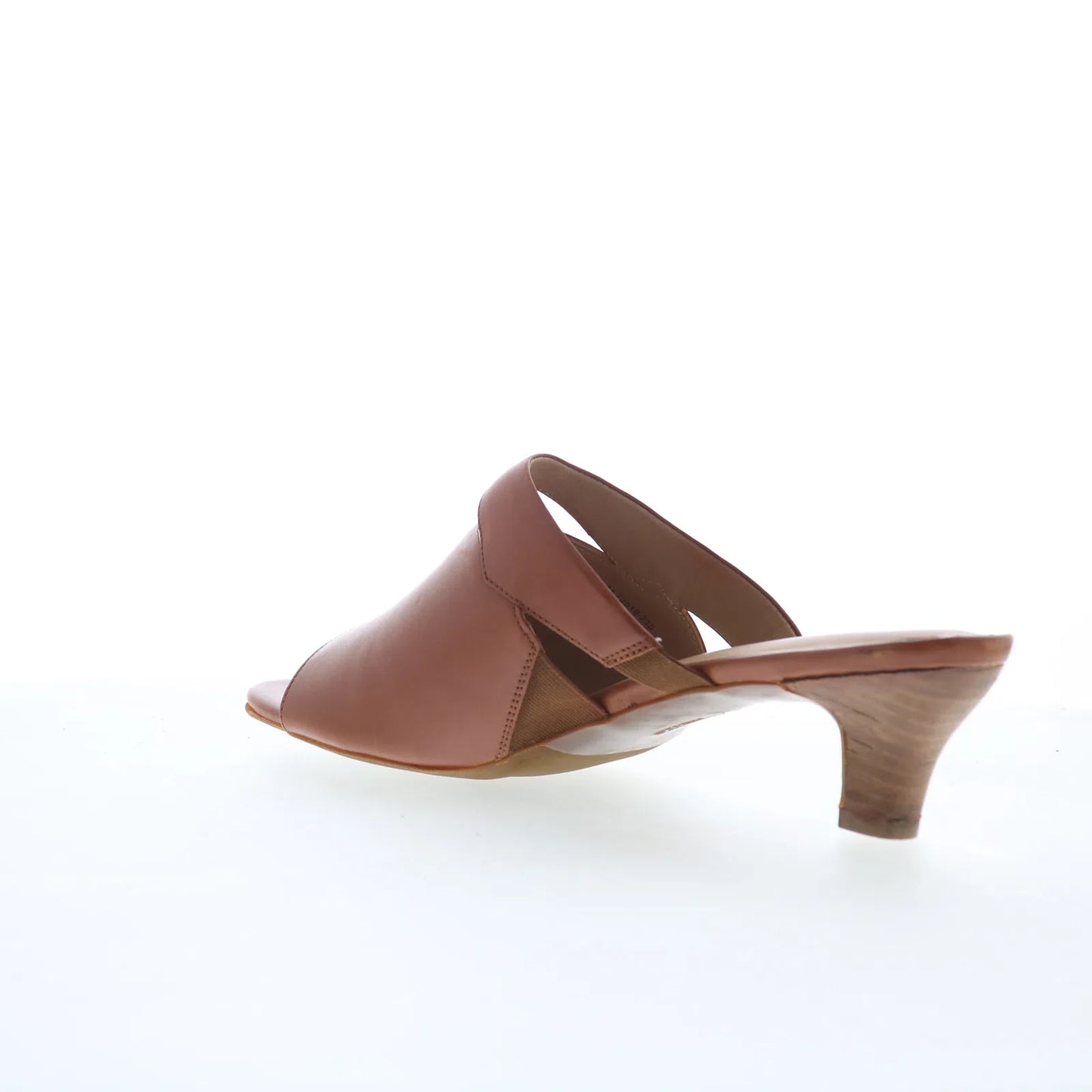 Trotters Ninette T2518-215 Womens Brown Leather Slip On Heeled Sandals Shoes