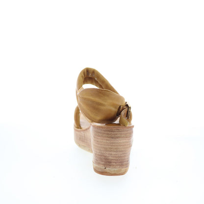 A.S. 98 Norward Womens Brown Leather Hook & Loop Wedges Sandals Shoes
