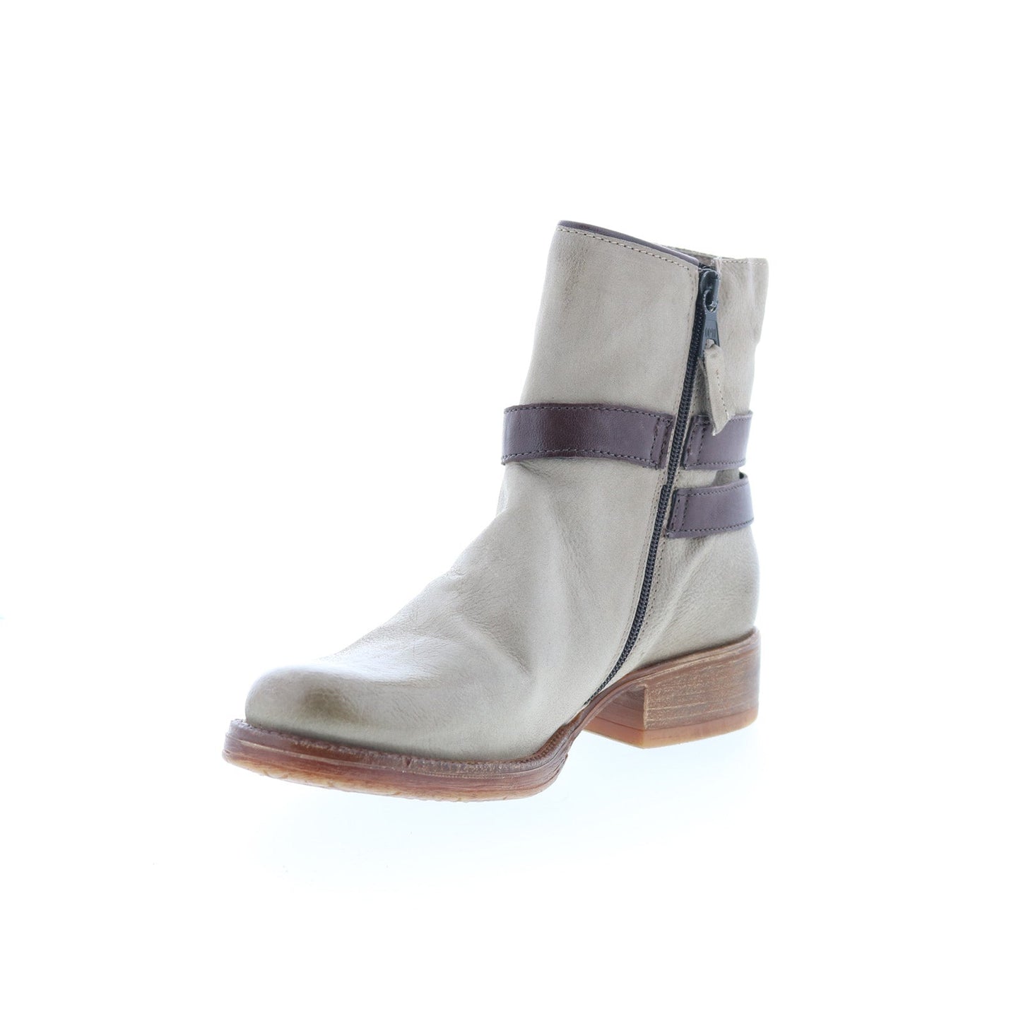 Miz Mooz Novo Womens Gray Leather Zipper Casual Dress Boots