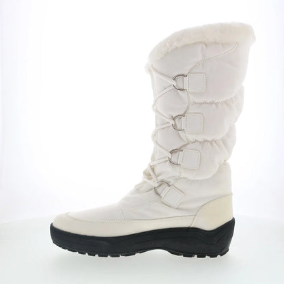 Pajar Riga-2 47831 Womens White Canvas Lace Up Mid Calf Boots