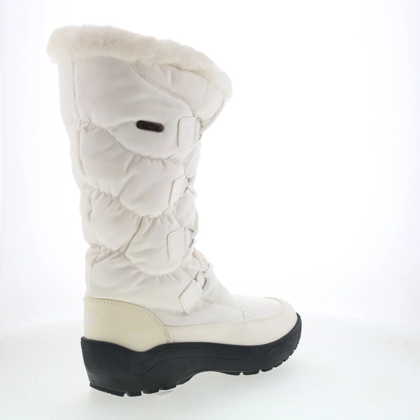 Pajar Riga-2 47831 Womens White Canvas Lace Up Mid Calf Boots