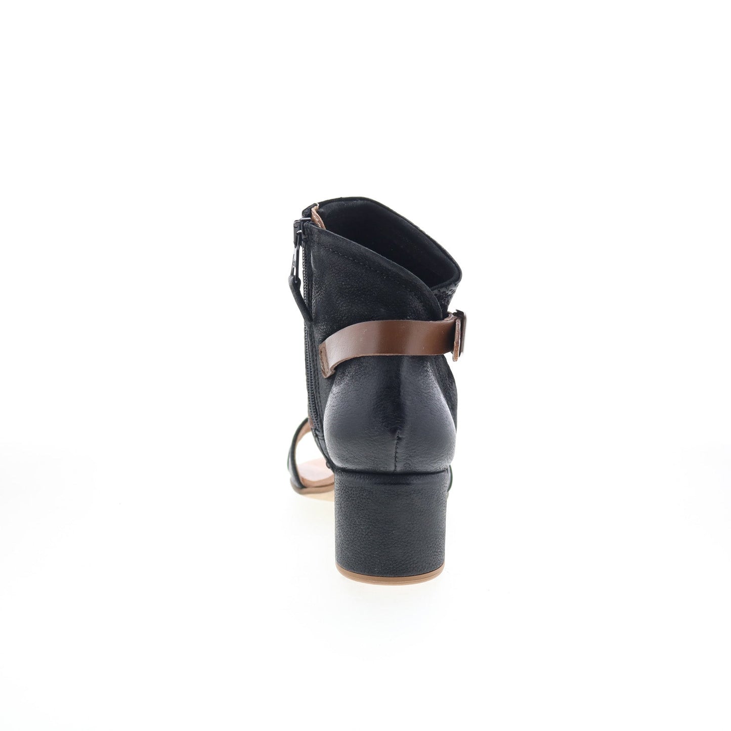Miz Mooz Brandy P13006-102-0002 Womens Black Leather Heeled Sandals Shoes