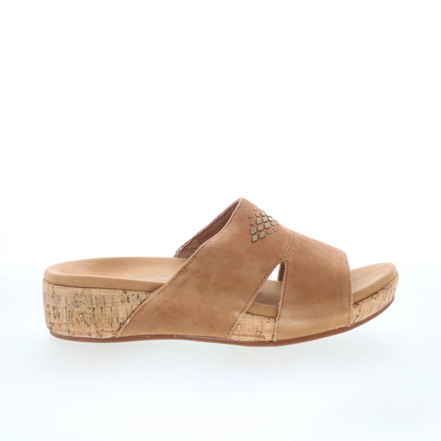 Spenco Passport Wedge SP1158SAD Womens Brown Wide Slides Sandals Shoes
