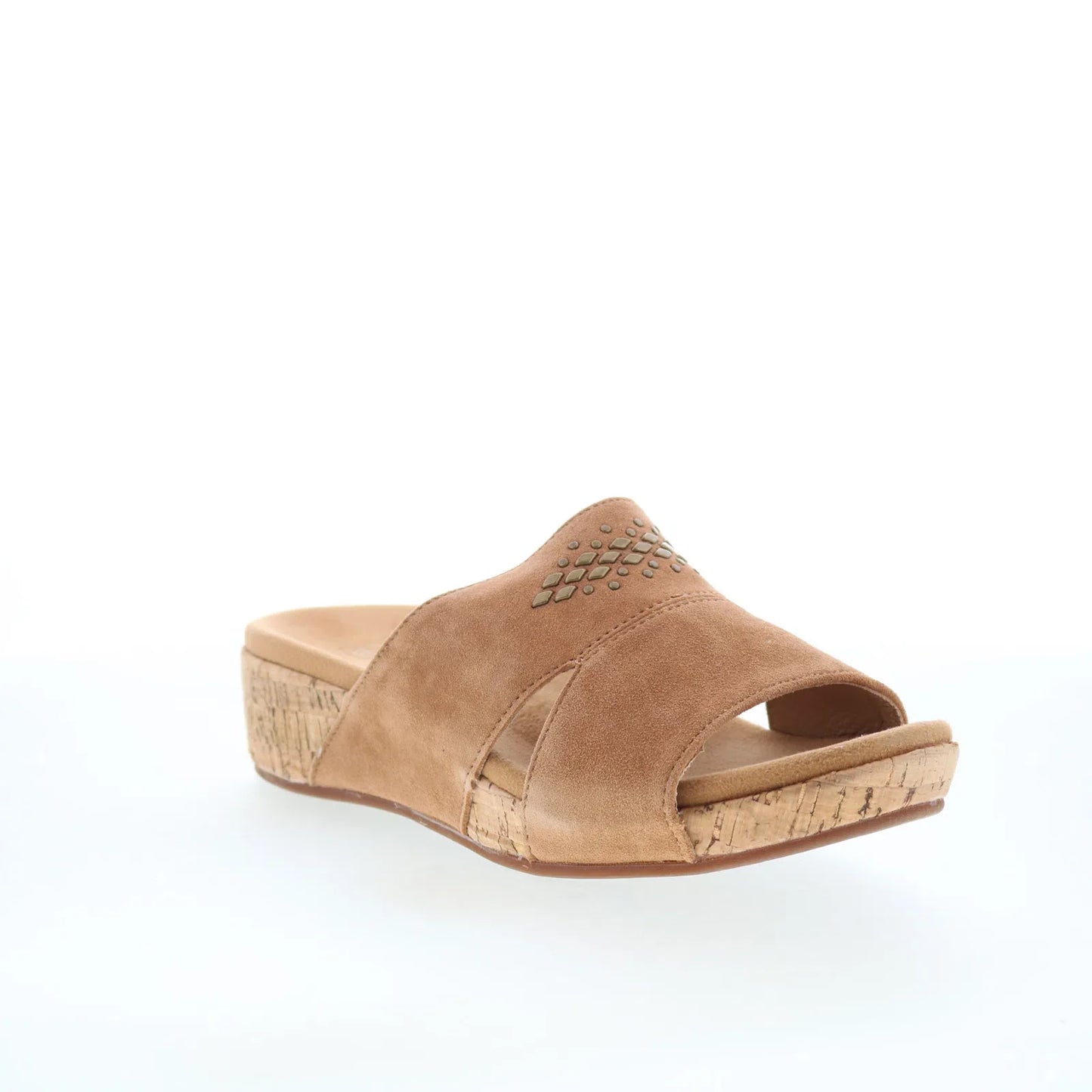 Spenco Passport Wedge SP1158SAD Womens Brown Wide Slides Sandals Shoes
