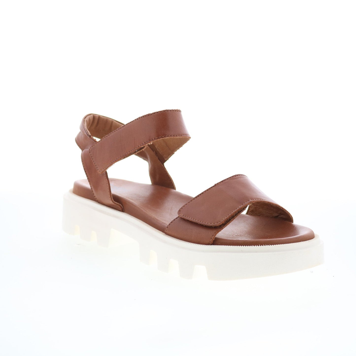 Miz Mooz Patel Womens Brown Leather Slip On Strap Sandals Shoes