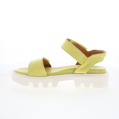 Miz Mooz Patel Womens Green Leather Slip On Strap Sandals Shoes