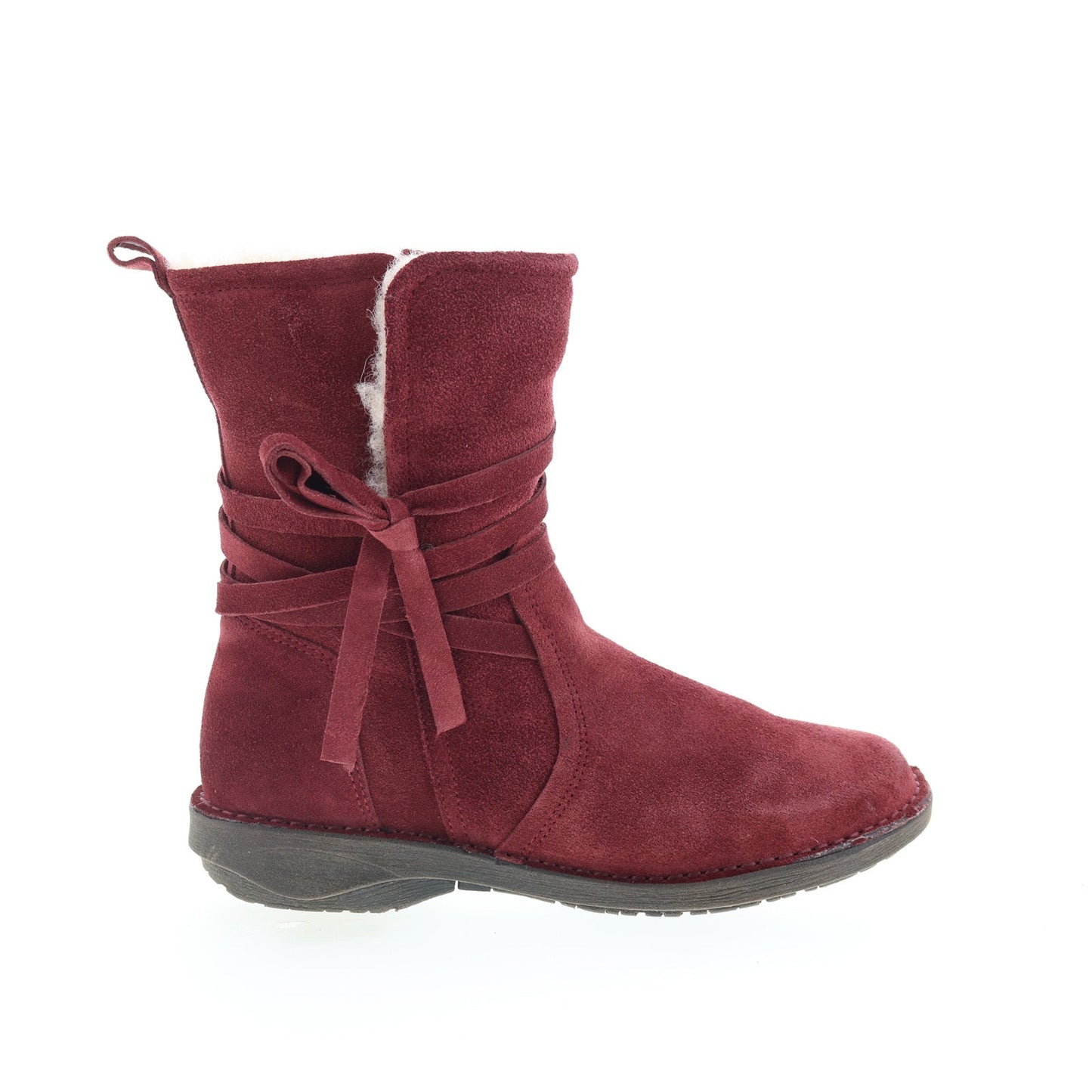 Miz Mooz Prance Womens Burgundy Suede Zipper Casual Dress Boots