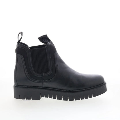 Pajar Prian 79884 Womens Black Leather Slip On Ankle & Booties Boots