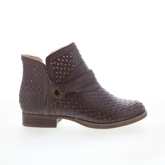 Spenco Priscilla Boot SP1093CSH Womens Brown Leather Ankle & Booties Boots