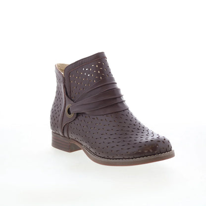 Spenco Priscilla Boot SP1093CSH Womens Brown Leather Ankle & Booties Boots