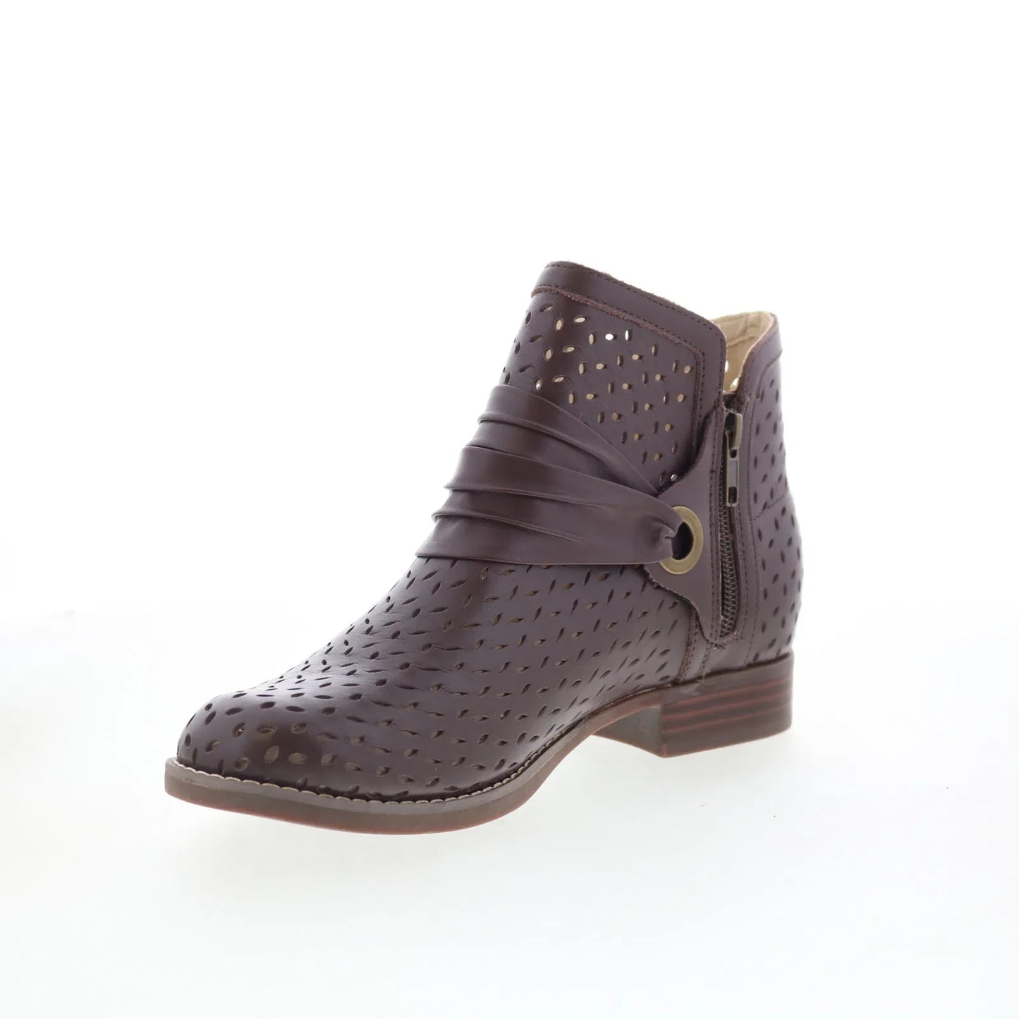 Spenco Priscilla Boot SP1093CSH Womens Brown Leather Ankle & Booties Boots