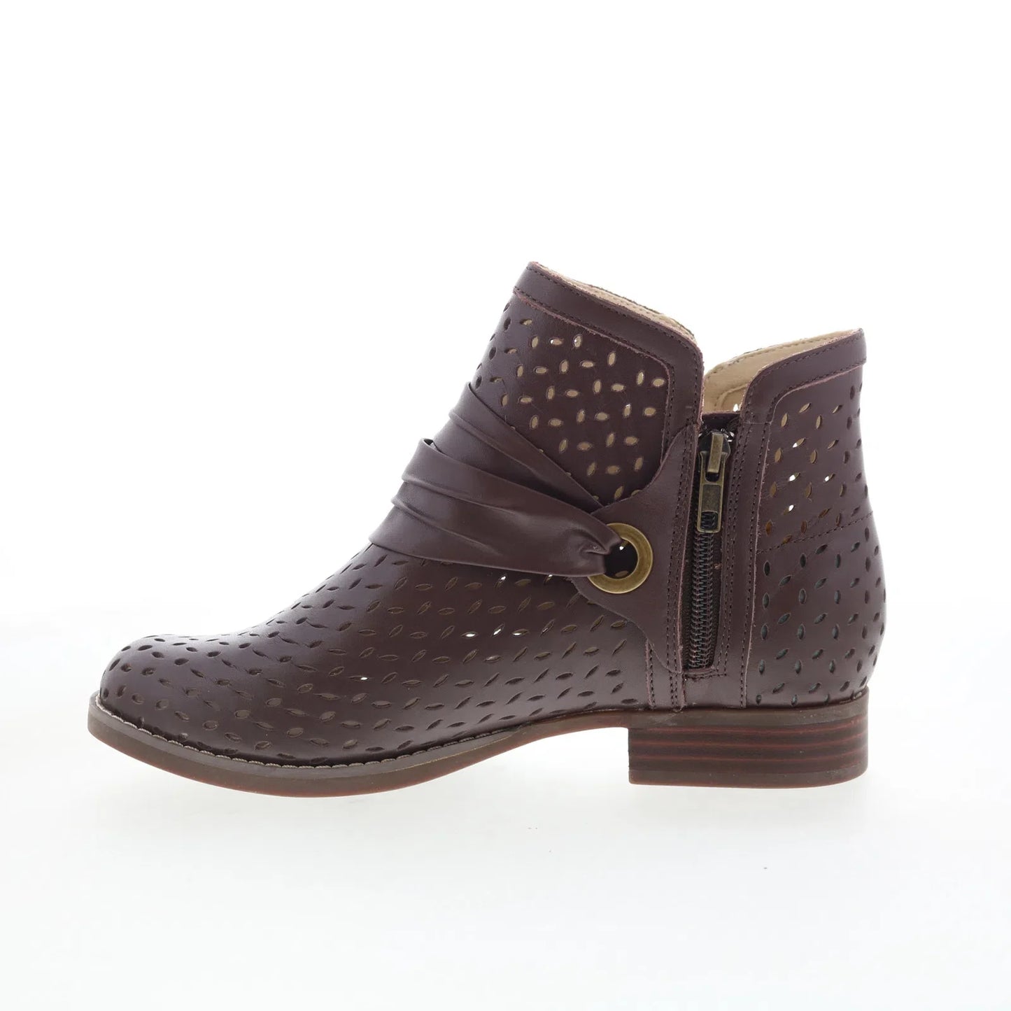 Spenco Priscilla Boot SP1093CSH Womens Brown Leather Ankle & Booties Boots