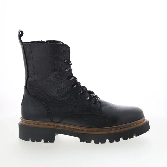 Pajar Ronnie PDPAB00599.01 Womens Black Leather Lace Up Casual Dress Boots