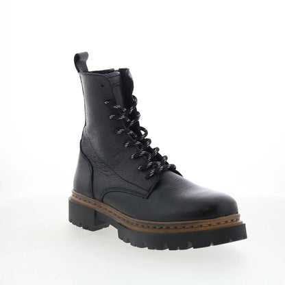 Pajar Ronnie PDPAB00599.01 Womens Black Leather Lace Up Casual Dress Boots