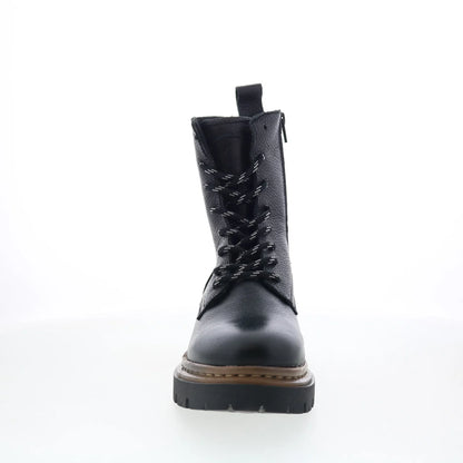 Pajar Ronnie PDPAB00599.01 Womens Black Leather Lace Up Casual Dress Boots