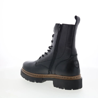 Pajar Ronnie PDPAB00599.01 Womens Black Leather Lace Up Casual Dress Boots