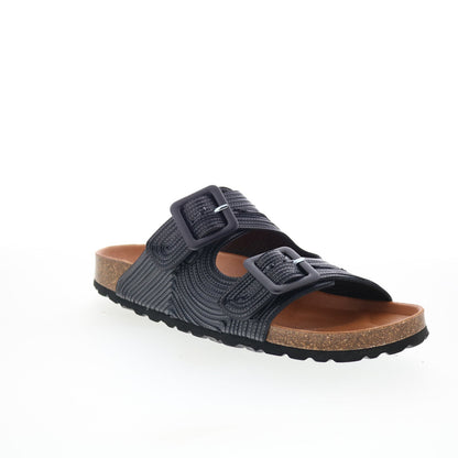 Miz Mooz Ruth Womens Black Synthetic Slip On Slides Sandals Shoes
