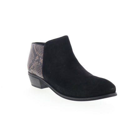 SoftWalk Rocklin S1457-023 Womens Black Leather Ankle & Booties Boots
