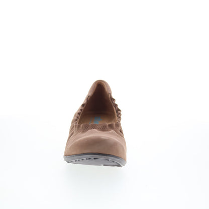 SoftWalk Wish S1763-109 Womens Brown Nubuck Slip On Ballet Flats Shoes