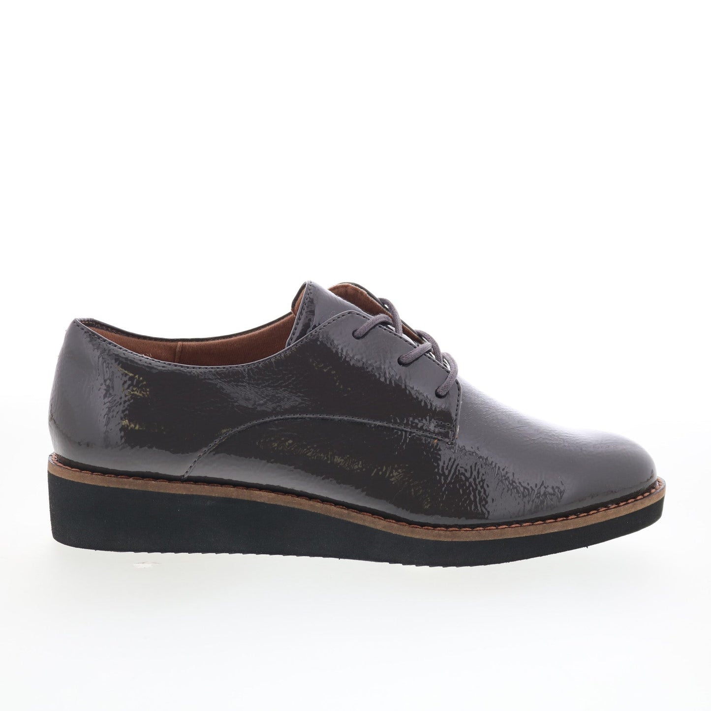 SoftWalk Willis S1811-072 Womens Gray Leather Lace Up Oxford Flats Shoes