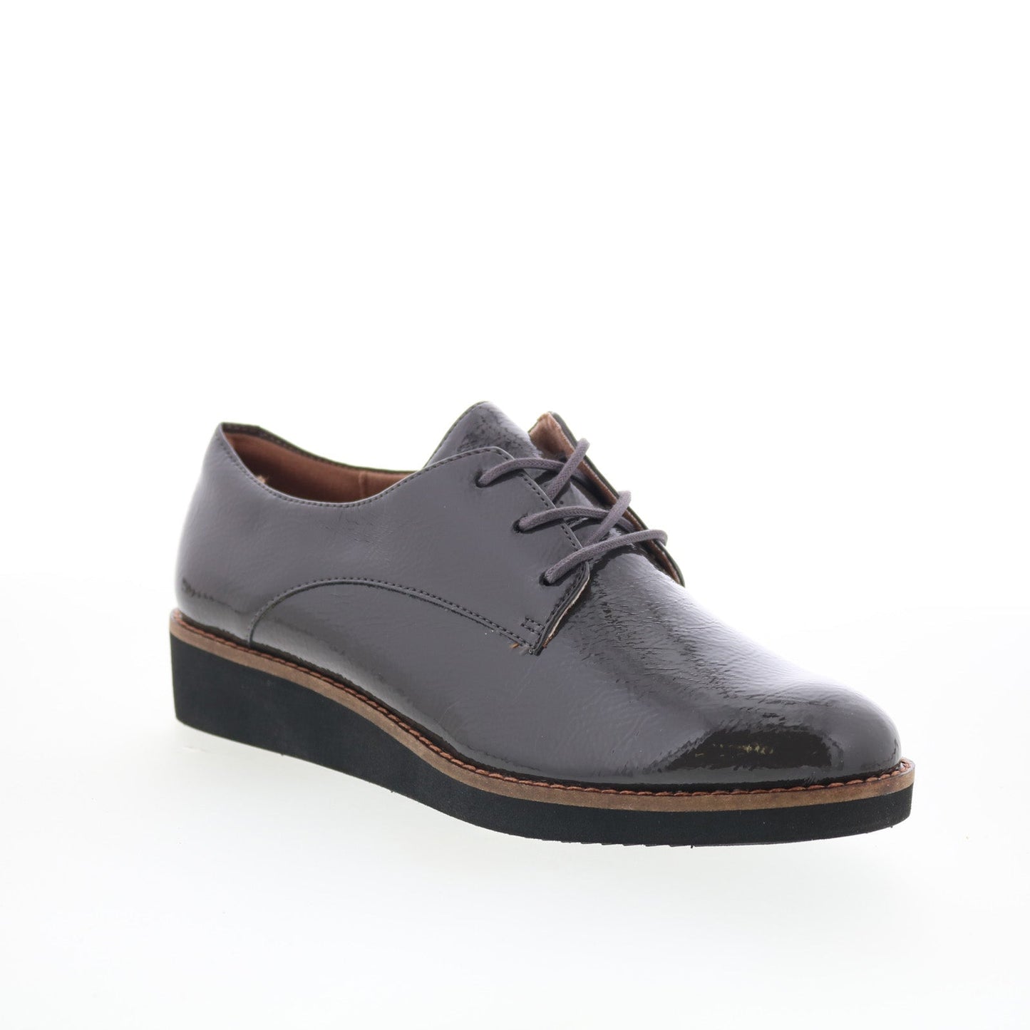 SoftWalk Willis S1811-072 Womens Gray Leather Lace Up Oxford Flats Shoes