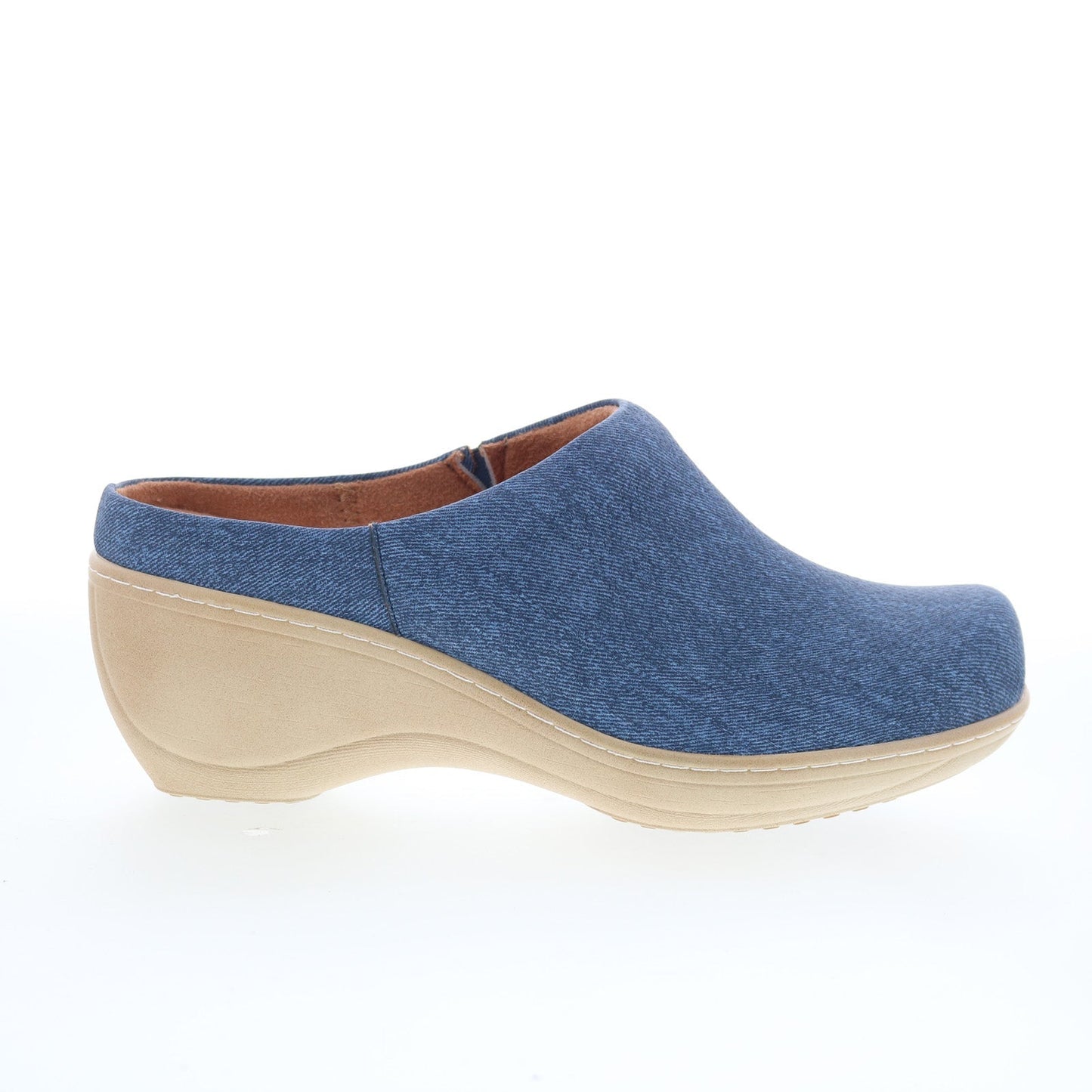 SoftWalk Madison S2056-421 Womens Blue Synthetic Slip On Clog Flats Shoes