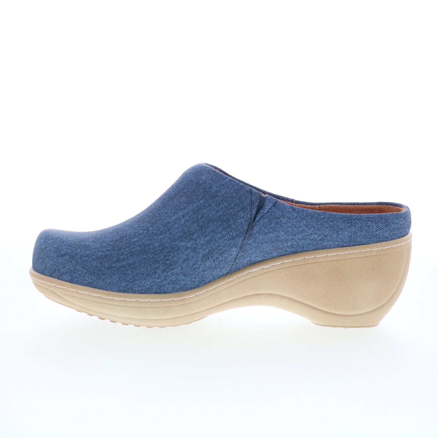 SoftWalk Madison S2056-421 Womens Blue Synthetic Slip On Clog Flats Shoes