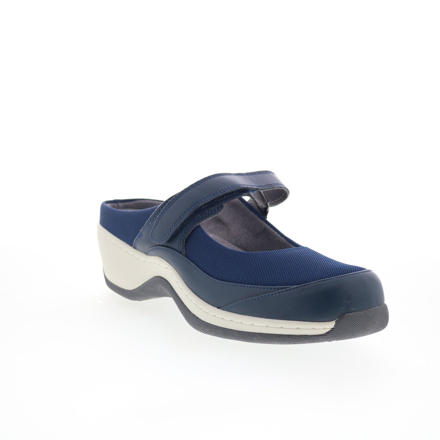 SoftWalk Arcadia S2200-400 Womens Blue Narrow Leather Clog Flats Shoes