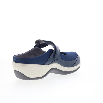 SoftWalk Arcadia S2200-400 Womens Blue Leather Strap Clog Flats Shoes
