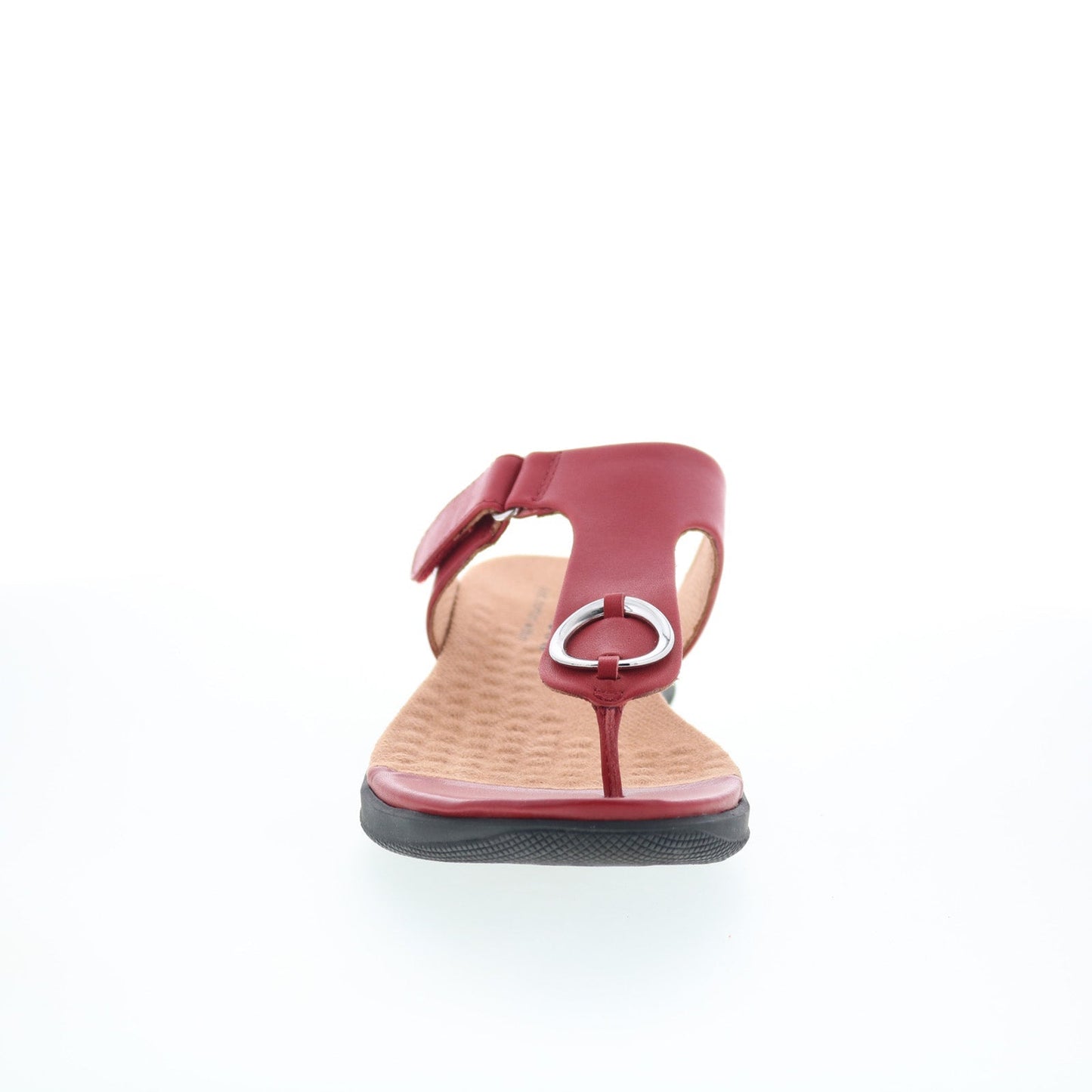SoftWalk Talara S2215-601 Womens Red Wide Leather Thong Sandals Shoes