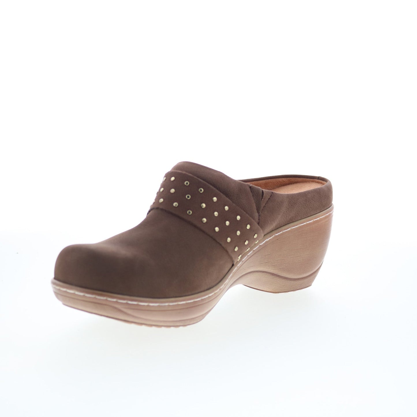 SoftWalk Marana S2312-211 Womens Brown Nubuck Slip On Clog Flats Shoes