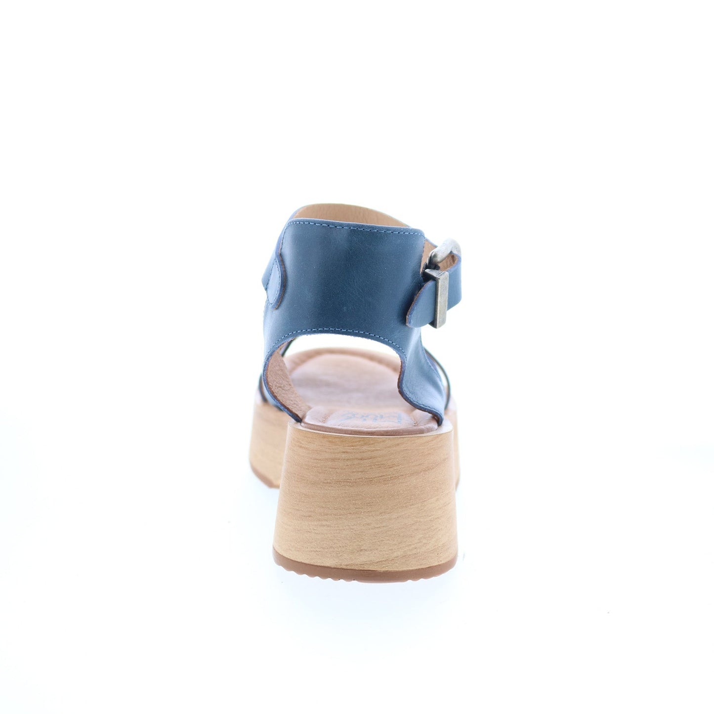 Miz Mooz Sarita Womens Blue Leather Hook & Loop Wedges Sandals Shoes