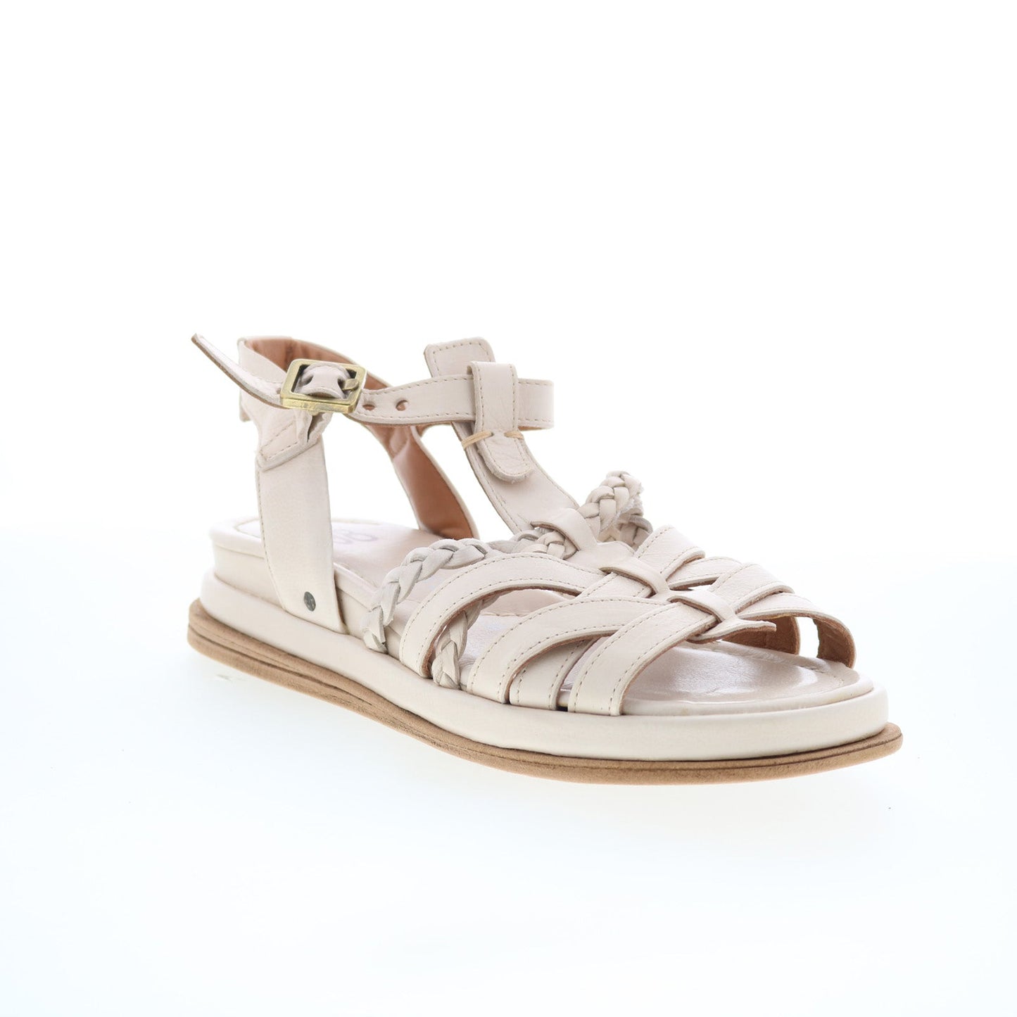 A.S. 98 Saul Womens Beige Leather Hook & Loop Strap Sandals Shoes