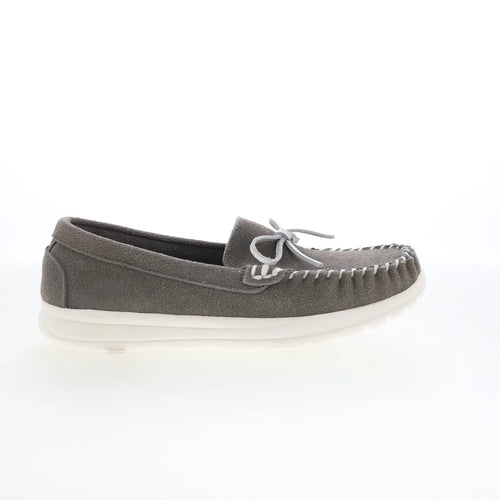 Minnetonka Scout 61027 Womens Gray Suede Slip On Loafer Flats Shoes