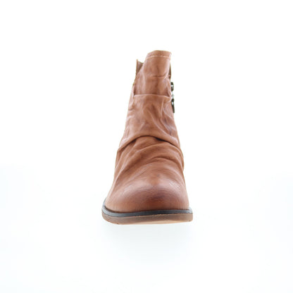 Sofft Beckie SF00707 Womens Brown Leather Zipper Ankle & Booties Boots