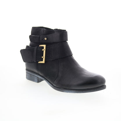 Miz Mooz Shermie Womens Black Leather Zipper Ankle & Booties Boots