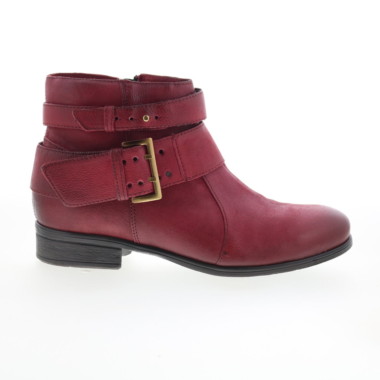 Miz Mooz Shermie Womens Red Leather Zipper Ankle & Booties Boots