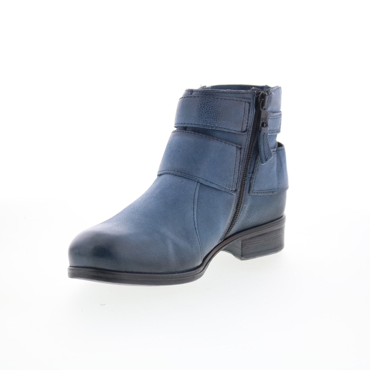 Miz Mooz Shermie Womens Blue Leather Zipper Ankle & Booties Boots