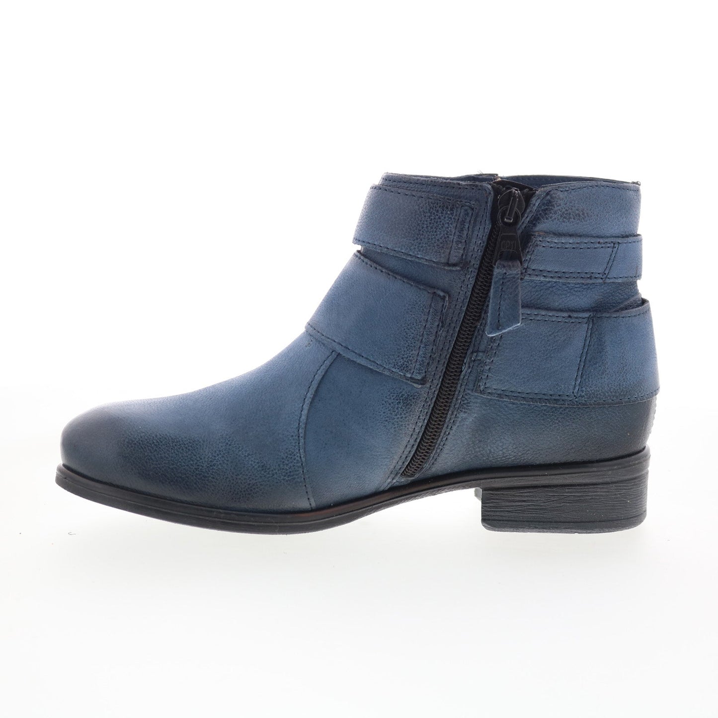 Miz Mooz Shermie Womens Blue Leather Zipper Ankle & Booties Boots