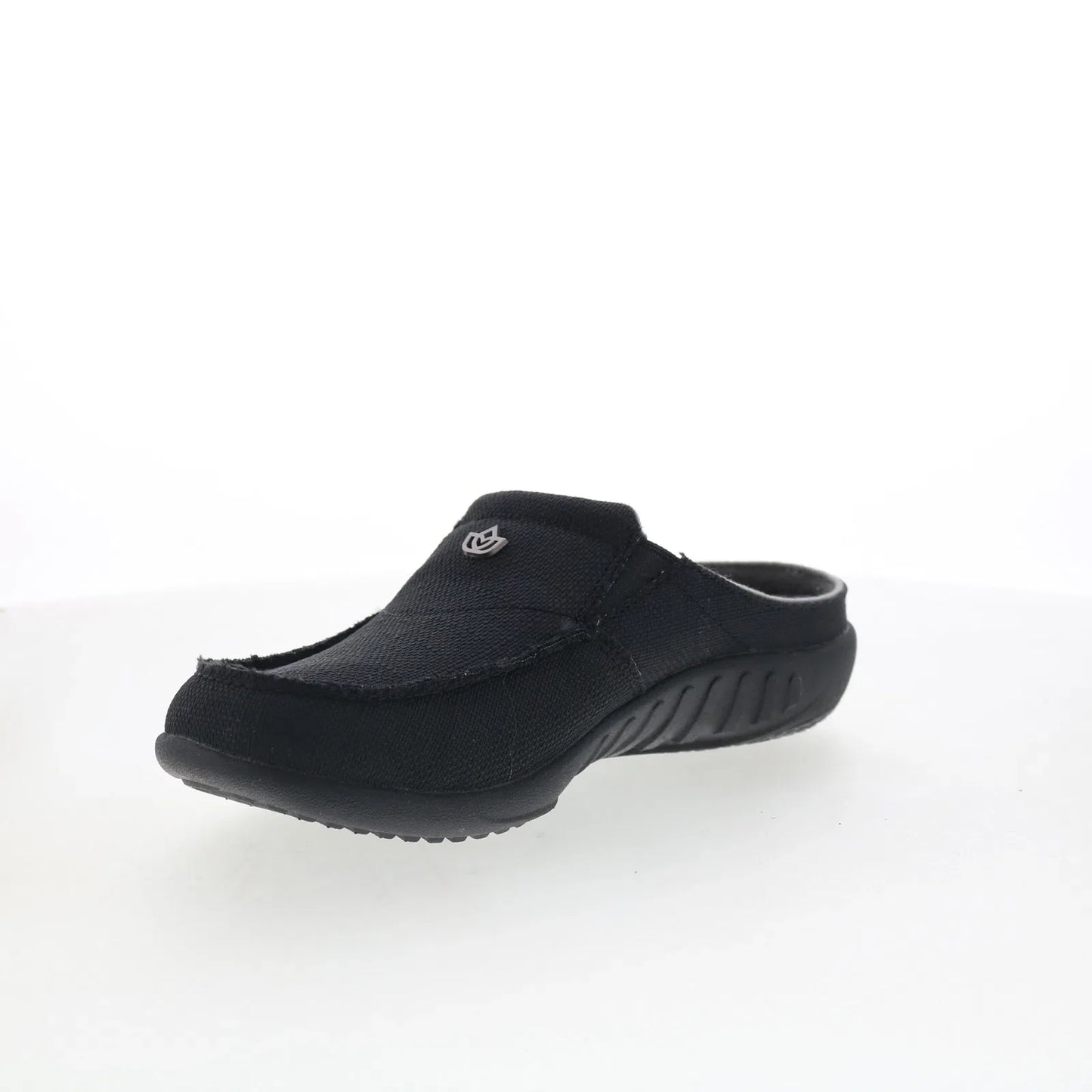 Spenco Siesta Prana SLD SP1226BLK Womens Black Canvas Clogs Slippers Shoes