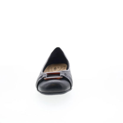 Trotters Sizzle Signature T1251-093 Womens Black Leather Ballet Flats Shoes