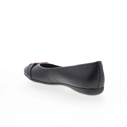 Trotters Sizzle Signature T1251-093 Womens Black Leather Ballet Flats Shoes