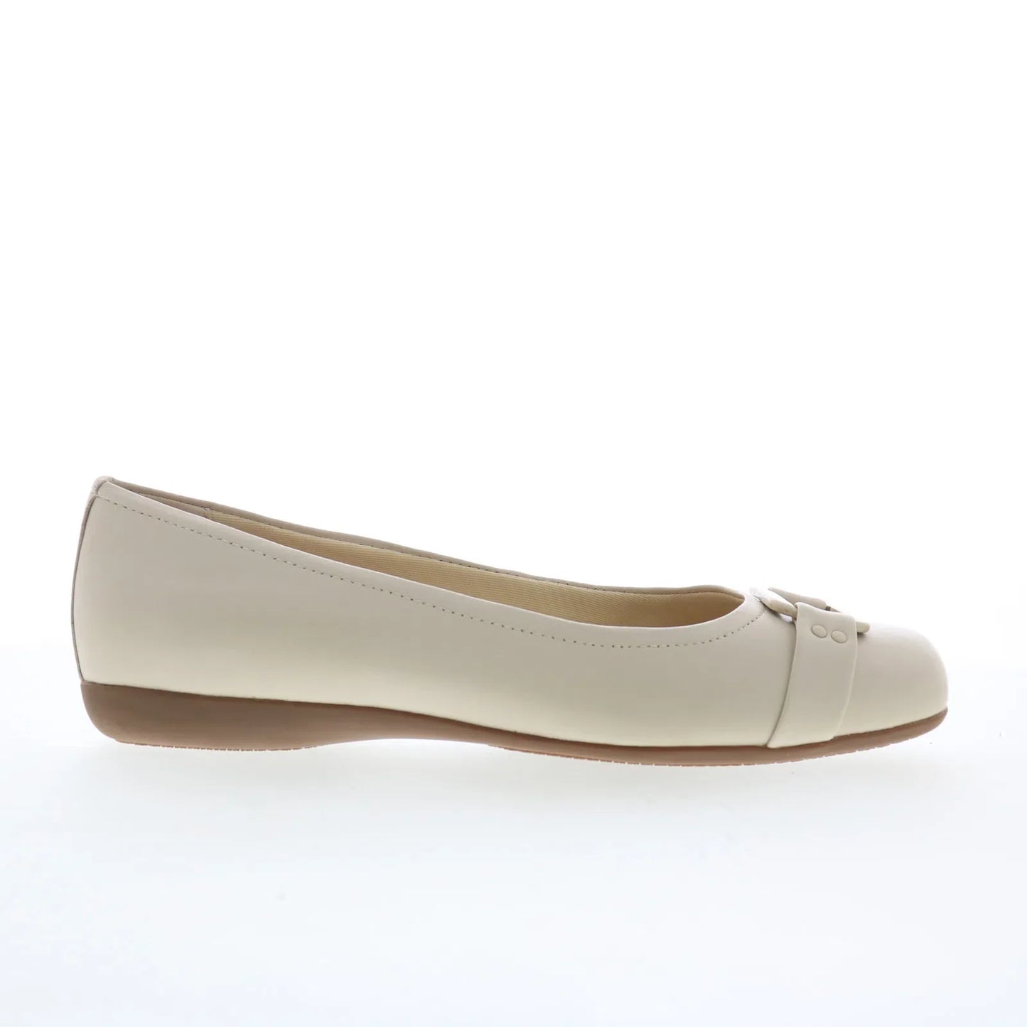 Trotters Sizzle Signature T1251-112 Womens Beige Leather Ballet Flats Shoes