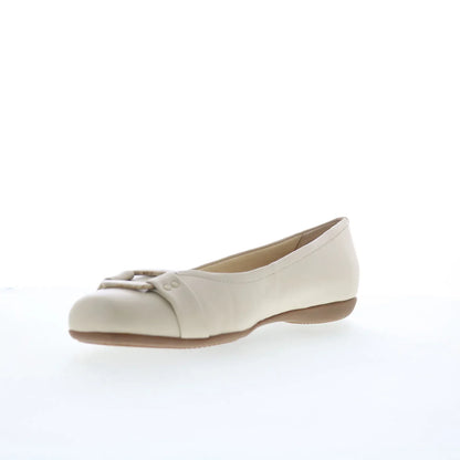 Trotters Sizzle Signature T1251-112 Womens Beige Leather Ballet Flats Shoes