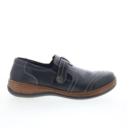 Spring Step Smolqua SMOLQUA Womens Black Leather Loafer Flats Shoes