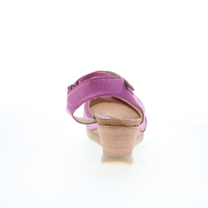 Miz Mooz Sofie Womens Pink Leather Strap Wedges Sandals Shoes