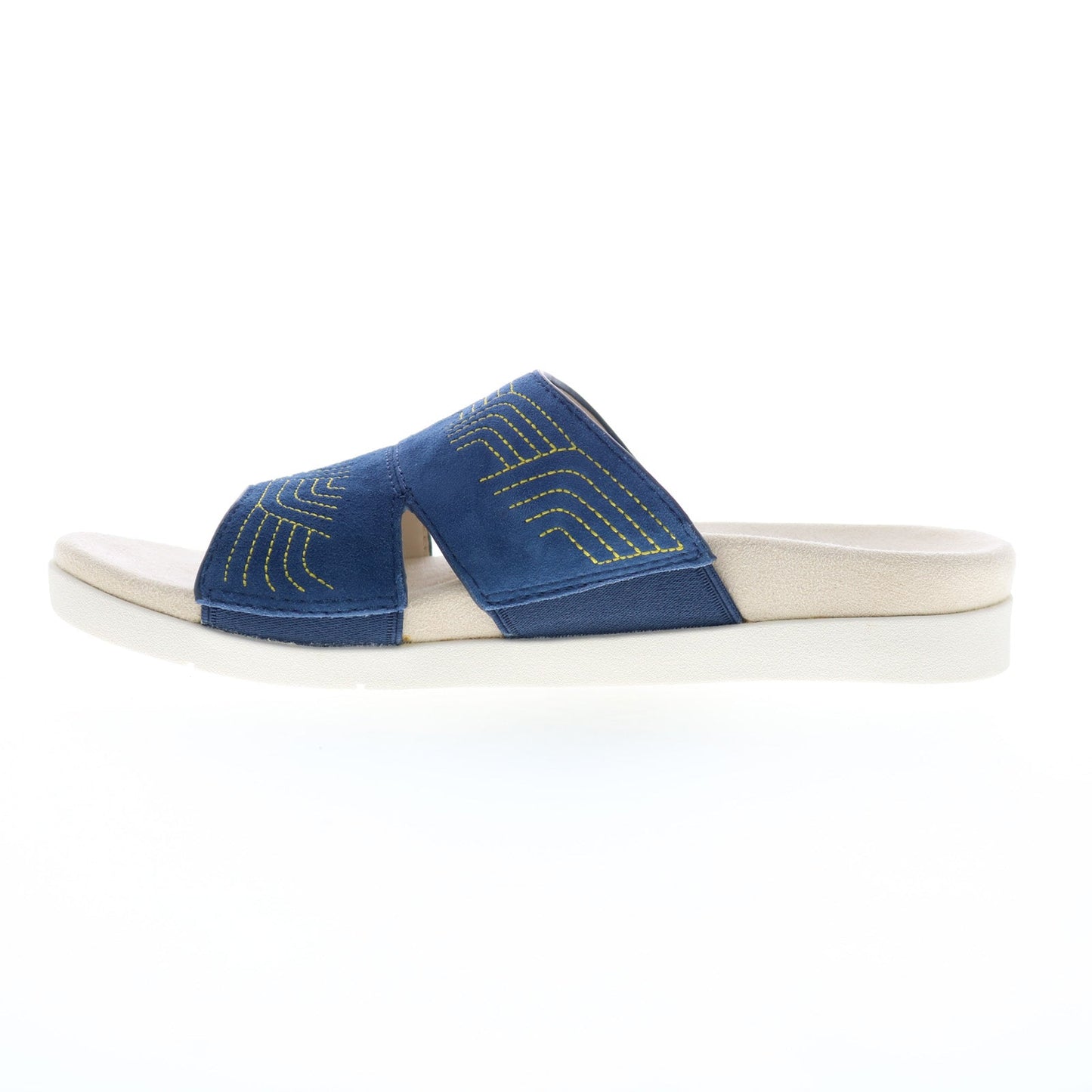Spenco Twilight Ellie SP1070PEA Womens Blue Wide Suede Slides Sandals Shoes